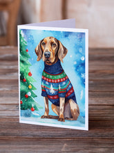 Load image into Gallery viewer, Coonhound Christmas Greeting Cards - Blank Note Cards – 8-Pack of Artist-Designed Cards with Envelopes