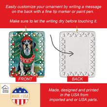 Load image into Gallery viewer, Bluetick Coonhound Christmas Porcelain Ornament