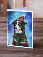 Load image into Gallery viewer, Border Collie Christmas Greeting Cards - Blank Note Cards – 8-Pack of Artist-Designed Cards with Envelopes