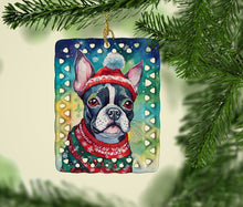 Load image into Gallery viewer, Boston Terrier Christmas Porcelain Ornament