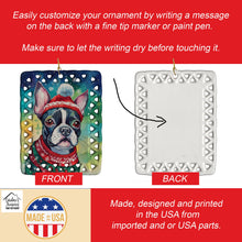 Load image into Gallery viewer, Boston Terrier Christmas Porcelain Ornament