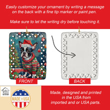 Load image into Gallery viewer, Boston Terrier Christmas Porcelain Ornament