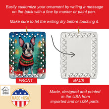 Load image into Gallery viewer, Boston Terrier Christmas Porcelain Ornament