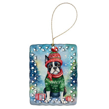 Load image into Gallery viewer, Boston Terrier Christmas Porcelain Ornament