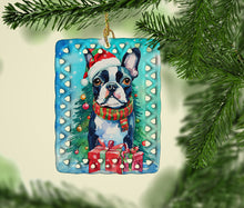 Load image into Gallery viewer, Boston Terrier Christmas Porcelain Ornament