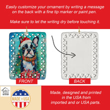 Load image into Gallery viewer, Boston Terrier Christmas Porcelain Ornament