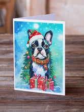 Load image into Gallery viewer, Boston Terrier Christmas Greeting Cards - Blank Note Cards – 8-Pack of Artist-Designed Cards with Envelopes