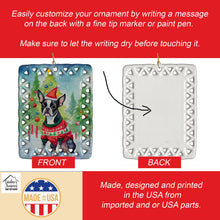 Load image into Gallery viewer, Boston Terrier Christmas Porcelain Ornament