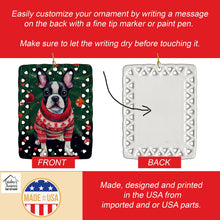 Load image into Gallery viewer, Boston Terrier Christmas Porcelain Ornament