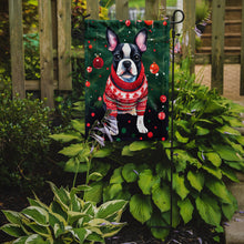 Load image into Gallery viewer, Boston Terrier Christmas Garden Flag – Cozy Dog Holiday Decor with Tree &amp; Presents