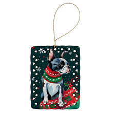 Load image into Gallery viewer, Boston Terrier Christmas Porcelain Ornament