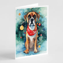 Load image into Gallery viewer, Boxer Christmas Greeting Cards - Blank Note Cards – 8-Pack of Artist-Designed Cards with Envelopes