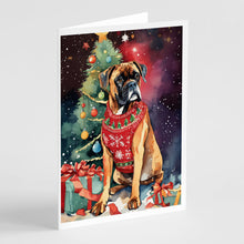 Load image into Gallery viewer, Boxer Christmas Greeting Cards - Blank Note Cards – 8-Pack of Artist-Designed Cards with Envelopes