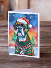 Load image into Gallery viewer, Boxer Christmas Greeting Cards - Blank Note Cards – 8-Pack of Artist-Designed Cards with Envelopes