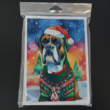 Load image into Gallery viewer, Boxer Christmas Greeting Cards - Blank Note Cards – 8-Pack of Artist-Designed Cards with Envelopes