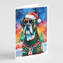 Load image into Gallery viewer, Boxer Christmas Greeting Cards - Blank Note Cards – 8-Pack of Artist-Designed Cards with Envelopes