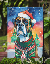 Load image into Gallery viewer, Boxer Christmas Garden Flag – Cozy Dog Holiday Decor with Tree &amp; Presents