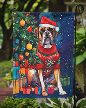 Load image into Gallery viewer, Boxer Christmas Garden Flag – Cozy Dog Holiday Decor with Tree &amp; Presents