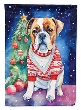 Load image into Gallery viewer, Boxer Christmas Garden Flag – Cozy Dog Holiday Decor with Tree &amp; Presents