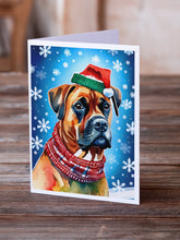 Load image into Gallery viewer, Boxer Christmas Greeting Cards - Blank Note Cards – 8-Pack of Artist-Designed Cards with Envelopes