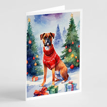 Load image into Gallery viewer, Boxer Christmas Greeting Cards - Blank Note Cards – 8-Pack of Artist-Designed Cards with Envelopes