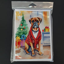 Load image into Gallery viewer, Boxer Christmas Greeting Cards - Blank Note Cards – 8-Pack of Artist-Designed Cards with Envelopes
