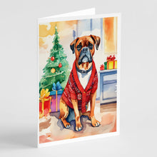 Load image into Gallery viewer, Boxer Christmas Greeting Cards - Blank Note Cards – 8-Pack of Artist-Designed Cards with Envelopes