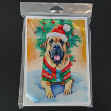 Load image into Gallery viewer, Bullmastiff Christmas Greeting Cards - Blank Note Cards – 8-Pack of Artist-Designed Cards with Envelopes