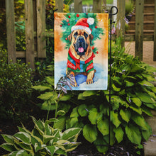 Load image into Gallery viewer, Bullmastiff Christmas Garden Flag – Cozy Dog Holiday Decor with Tree &amp; Presents
