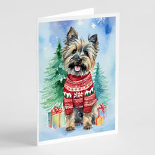 Load image into Gallery viewer, Cairn Terrier Christmas Greeting Cards - Blank Note Cards – 8-Pack of Artist-Designed Cards with Envelopes