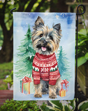 Load image into Gallery viewer, Cairn Terrier Christmas Garden Flag – Cozy Dog Holiday Decor with Tree &amp; Presents