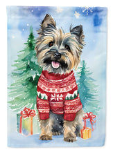 Load image into Gallery viewer, Cairn Terrier Christmas Garden Flag – Cozy Dog Holiday Decor with Tree &amp; Presents