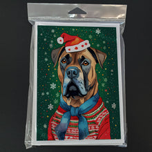 Load image into Gallery viewer, Cane Corso Christmas Greeting Cards - Blank Note Cards – 8-Pack of Artist-Designed Cards with Envelopes