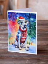 Load image into Gallery viewer, Catahoula Christmas Greeting Cards - Blank Note Cards – 8-Pack of Artist-Designed Cards with Envelopes