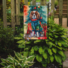 Load image into Gallery viewer, Cavalier Spaniel Christmas Garden Flag – Cozy Dog Holiday Decor with Tree &amp; Presents