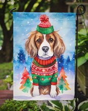 Load image into Gallery viewer, Cavalier Spaniel Christmas Garden Flag – Cozy Dog Holiday Decor with Tree &amp; Presents