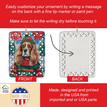 Load image into Gallery viewer, Cavalier Spaniel Christmas Porcelain Ornament
