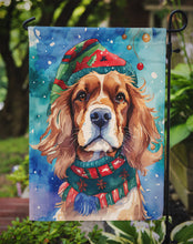 Load image into Gallery viewer, Cavalier Spaniel Christmas Garden Flag – Cozy Dog Holiday Decor with Tree &amp; Presents