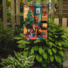 Load image into Gallery viewer, Chesapeake Bay Retriever Christmas Garden Flag – Cozy Dog Holiday Decor with Tree &amp; Presents