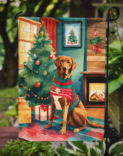 Load image into Gallery viewer, Chesapeake Bay Retriever Christmas Garden Flag – Cozy Dog Holiday Decor with Tree &amp; Presents