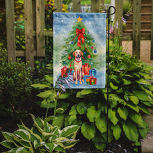Load image into Gallery viewer, Chesapeake Bay Retriever Christmas Garden Flag – Cozy Dog Holiday Decor with Tree &amp; Presents