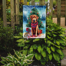 Load image into Gallery viewer, Chesapeake Bay Retriever Christmas Garden Flag – Cozy Dog Holiday Decor with Tree &amp; Presents