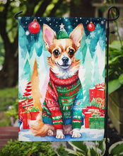 Load image into Gallery viewer, Chihuahua Christmas Garden Flag – Cozy Dog Holiday Decor with Tree &amp; Presents