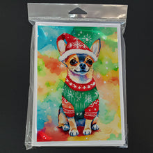 Load image into Gallery viewer, Chihuahua Christmas Greeting Cards - Blank Note Cards – 8-Pack of Artist-Designed Cards with Envelopes