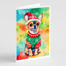 Load image into Gallery viewer, Chihuahua Christmas Greeting Cards - Blank Note Cards – 8-Pack of Artist-Designed Cards with Envelopes