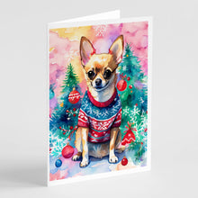 Load image into Gallery viewer, Chihuahua Christmas Greeting Cards - Blank Note Cards – 8-Pack of Artist-Designed Cards with Envelopes