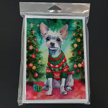 Load image into Gallery viewer, Chinese Crested Christmas Greeting Cards - Blank Note Cards – 8-Pack of Artist-Designed Cards with Envelopes
