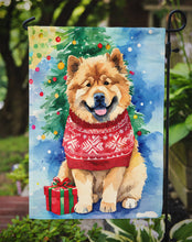 Load image into Gallery viewer, Chow Chow Christmas Garden Flag – Cozy Dog Holiday Decor with Tree &amp; Presents