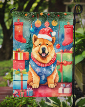 Load image into Gallery viewer, Chow Chow Christmas Garden Flag – Cozy Dog Holiday Decor with Tree &amp; Presents