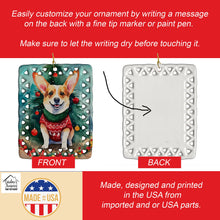 Load image into Gallery viewer, Corgi Christmas Porcelain Ornament